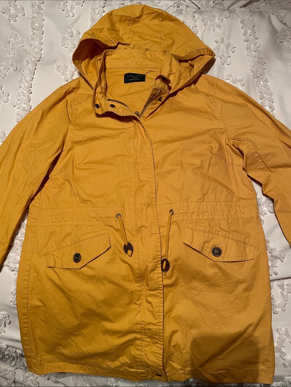 Love Tree Hooded Utility Jacket Parka for Fall and Spring.